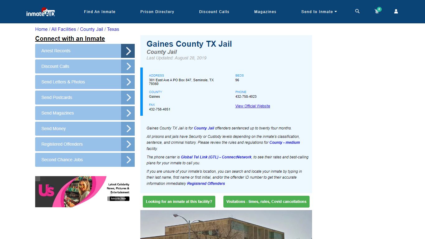 Gaines County TX Jail - Inmate Locator - Seminole, TX